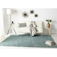 thumbnail image 3 of SAFAVIEH August Carlene Solid Plush Shag Area Rug, Aqua, 5'3" x 5'3" Square - Modern Design, Aqua, Non-Shedding & Easy Cleaning, Ultra Plush Thick Pile, Ideal for Living Room, Bedroom, 3 of 10