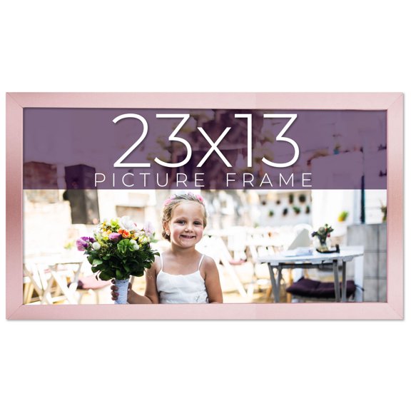 23x13 Frame Pink Real Wood Picture Frame Width 0.75 inches | Interior Frame Depth 0.5 inches | Rose