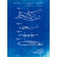 thumbnail image 2 of Borders, Cole 19x24 Gold Ornate Wood Framed with Double Matting Museum Art Print Titled - PP69-Faded Blueprint Lockheed XP-58 Chain Lightning Poster, 2 of 4