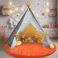 thumbnail image 2 of SARAG Round Rug for Bedroom,Super Fluffy Circle Rugs for Baby Nursery,Furry Carpet for Children Kids Room,Cute Soft Shaggy Area Rug for Girls Home Decor For Dorm,4x4ft,Orange, 2 of 8