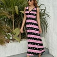 thumbnail image 6 of White Polka Dots, Black And Pink Stripes Sleeveless Dress Dresses Women Summer Evening Dresses Ladies Bohemia Long Dresses, 6 of 9