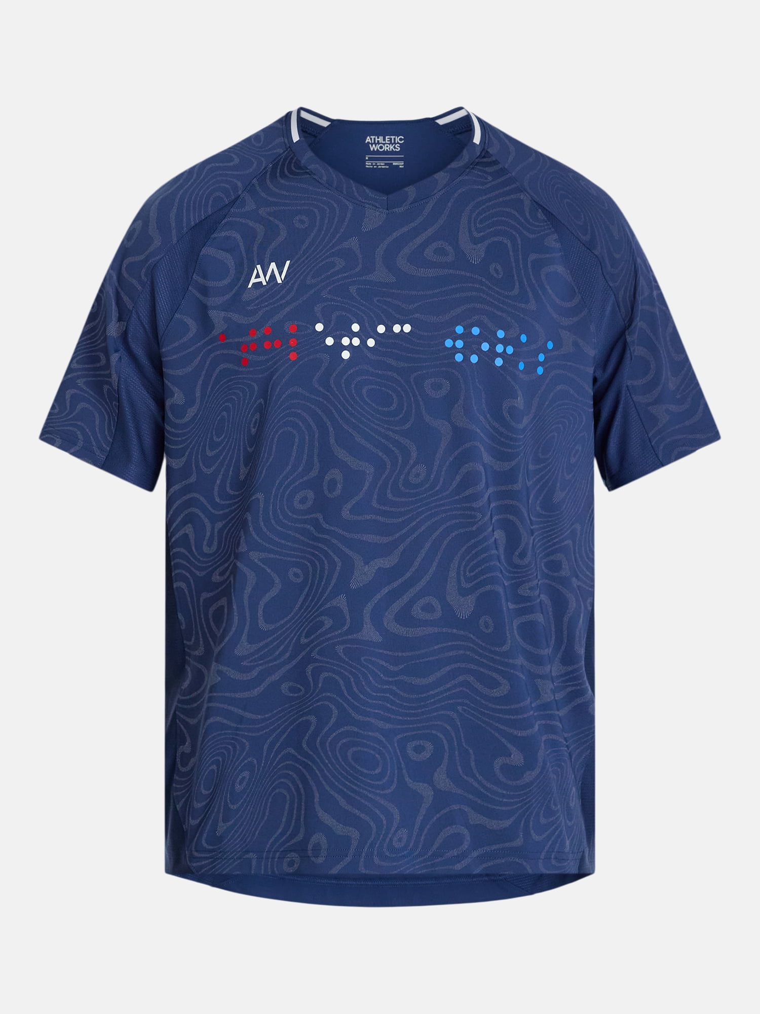 Athletic Works Men's Reflective Print Soccer Style Performance Shirt, Sizes XS-3XL