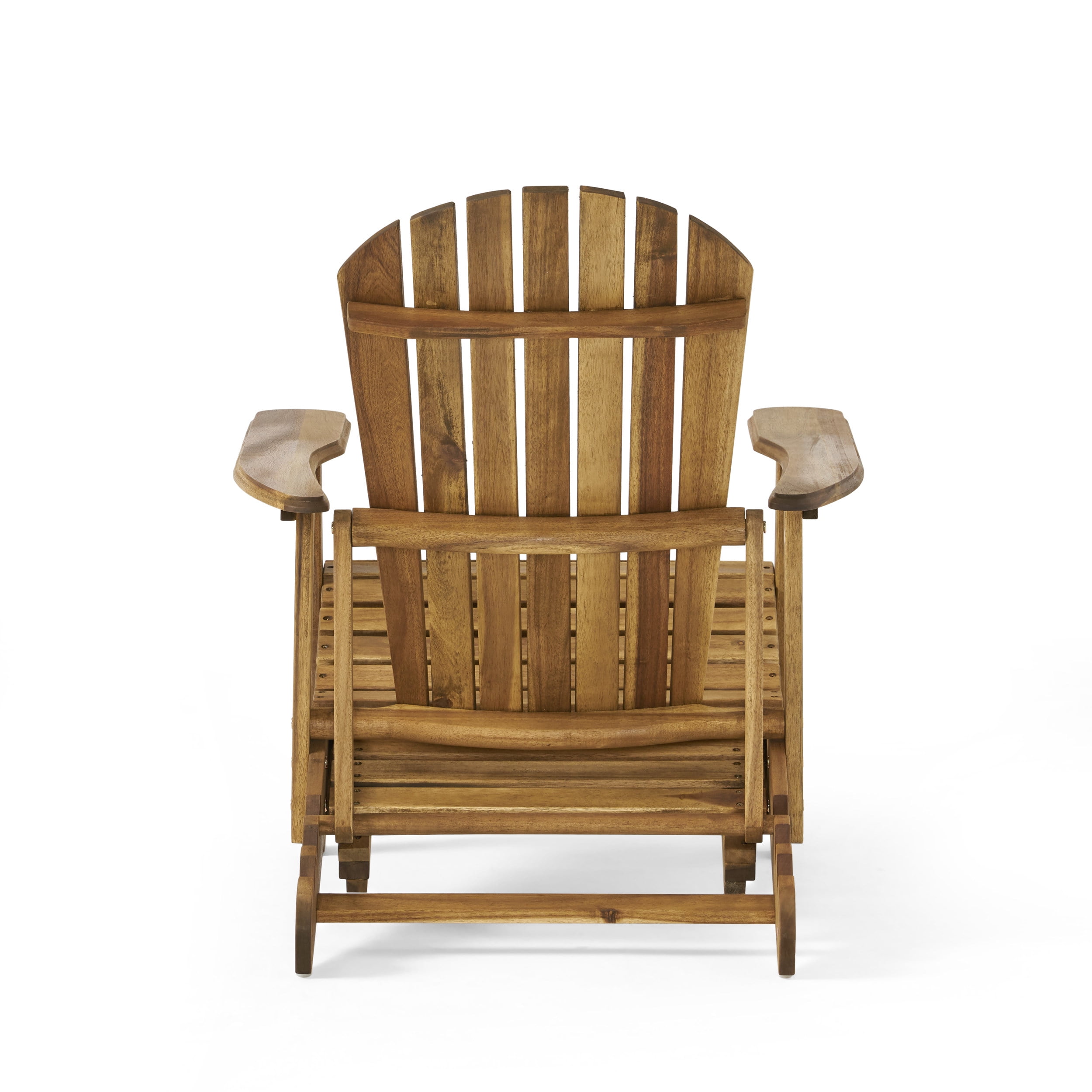Desert Fields Munoz Reclining Wood Adirondack Chair with Footrest, Natural Stained