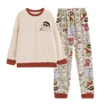 thumbnail image 5 of Pijamas de franela transfronterizos para mujer, Otoño Invierno, cuello redondo, manga larga, bonito conjunto de ropa cálida para el hogar con dibujos animados japoneses para estudiantes, 5 of 5