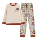 thumbnail image 5 of Pijamas de franela transfronterizos para mujer, Otoño Invierno, cuello redondo, manga larga, bonito conjunto de ropa cálida para el hogar con dibujos animados japoneses para estudiantes, 5 of 5