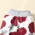 thumbnail image 3 of WIBACKER Baby Girls Ruffle Long Sleeve Romper Pants 4PCS Rose Floral Cute Outfits Clothes, 3 of 8