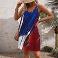 thumbnail image 3 of Sundresses for Women 1776-2026 250 Anniversary USA Flag Print V Neck Mini Tank Dress Beach Dress with Pocket, 3 of 6