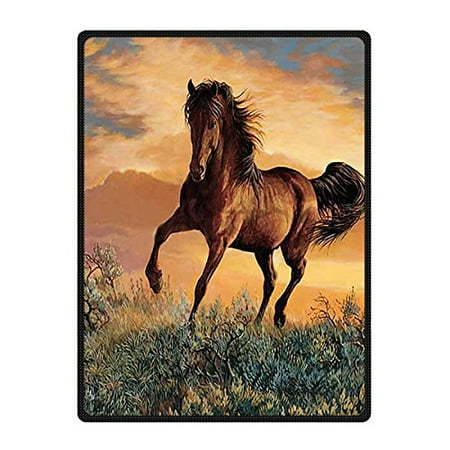 Saxon Horse Blankets - CADecor Horse Blanket Fleece Throw Blanket for Sofa or Bed 58x80 inches