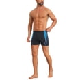thumbnail image 2 of INSPIRE CHIC Men's Color Block Swimwear Adjustable Drawstring Pool Swimming Shorts 28 Blue, 2 of 4