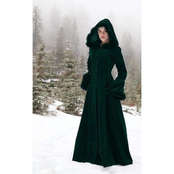Ropa Medieval renacentista de Halloween Vintage para mujer, vestido con capucha, gabardina Maxi, ropa de exterior de Cosplay, fiesta de Carnaval