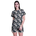 thumbnail image 1 of Moomaya Womens Printed Tee and Shorts Pajama Set PJs,Short Sleeve Sleepwear Nightwear S-XXL, 1 of 7