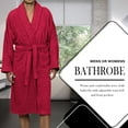 thumbnail image 4 of BNM Terry Cotton Adult Unisex Bathrobe, Medium, Burgundy, 4 of 10