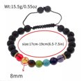 thumbnail image 6 of EOEMY 8mm 7 Color Beads High Quality Natural Lava Adjustable Braided 7 Chakra Bracelet, 6 of 6