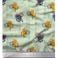 thumbnail image 1 of Soimoi Poly Georgette Fabric Swirl,Flower Bunch & Cat Cartoon Fabric Prints by Yard 52 Inch Wide, 1 of 1