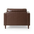 thumbnail image 2 of GDF Studio Hixon Contemporary Faux Leather Tufted Club Chair with Bolster Pillows, Dark Brown and Espresso, 2 of 12