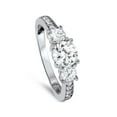 thumbnail image 2 of 1 1/2ct Diamond Three Stone Engagement Ring Solid 14K White Gold, 2 of 4