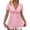 Pink, variant on Kukoosong Women's Gathered Front T-Shirts Solid Color Short Sleeve V-Neck Pullover for Summer Casual, Flattering Trendy Elegant Tee Shirt for Women