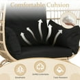 thumbnail image 5 of CL.HPAHKL Patio Egg Chair, Rattan Egg Basket Chair with Stand Oversized Indoor Outdoor Lounger with 4 Comfort Cushion Patio Lounge Chair for Porch, Balcony, Garden, Living Room, Bedroom, Black, 5 of 10