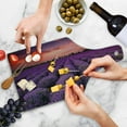 thumbnail image 4 of Dark Purple Cutting Board, Lavender Field Photo with Burnt Sienna Toned Sunset Sky Tree Silhouettes, Decorative Tempered Glass Cutting and Serving Board, in 3 Sizes, by Ambesonne, 4 of 5