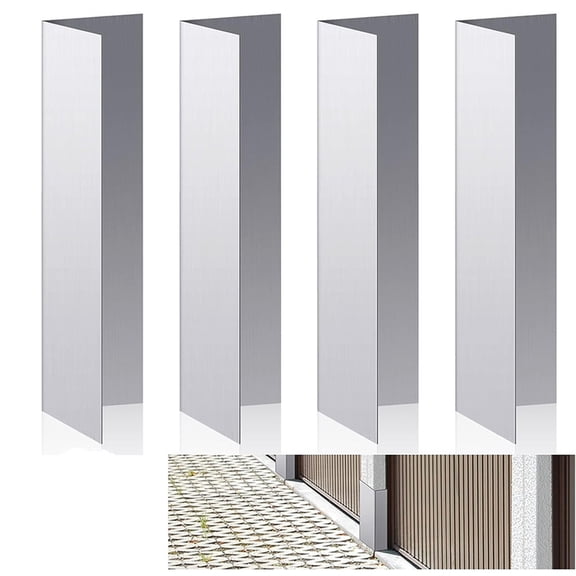 Aluminum Garage Door Seal Guards - 4Pcs Shape Aluminum Baffle With Double - Sided Tape, For Indoor Outdoor Door Wall Sealing Devices, Garage Door Seal Kits