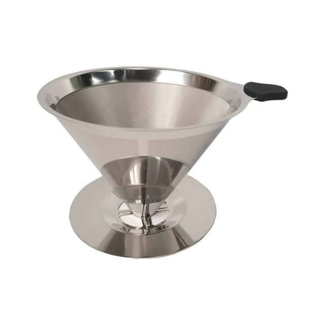 Harpily Égouttoir pour Café Filtre Goutte à Goutte Réutilisable Filtre à Café Portable Cafetière pour Infusion Manuelle Maison Camping V60 Tasse Filtre en Acier Inoxydable Filtre à Café à Main
