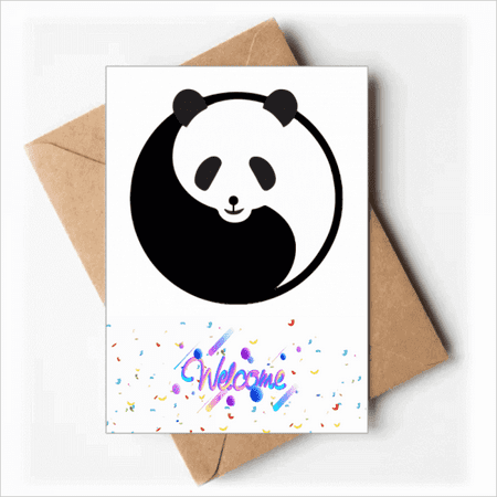 Harmonize Positive Negative Panda Surroundings Welcome Back Greeting Cards Envelopes Blank