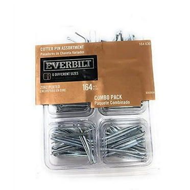 Everbilt 164 Pcs Galvanized Zinc Plated Steel Cotter Pin Clip Assortment