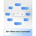thumbnail image 4 of Emerson SmartVoice 4-in-1 Dual Wall Plug, Offline 30+ Voice Commands, No APP, No WIFI,  Smart Outlet, 2 AC Outlets, USB-A & USB-C , Timer, ETL Listed, 4 of 9