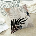 thumbnail image 4 of Mid Century Boho Pillow Covers 18x18 Set of 2, Modern Tropical Leaf Outdoor Decorations Throw Pillow Covers Bohemian Farmhouse Decorative Linen Cushion Case for Couch Sofa Home, 4 of 6