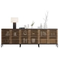thumbnail image 4 of ARKANTOS Slatted Doors Sideboard Storage Cabinet with 1 Adjustable Shelf, Set of 3, Classic Walnut, 4 of 7