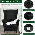 thumbnail image 2 of Piece Wingback Chair Cover Printed Wing Chair Slipcovers Stretch Wingback Armchair Covers Furniture Protector with Elastic Bottom for Living Room Bedroom Wingback Chair, 2 of 7