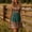 Green, variant on Women's Geometric Print U Neck Sleeveless Midi Dress – Ruched High Waist A-Line, Retro Boho Vacation Outfit Green，L