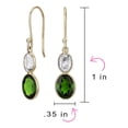 thumbnail image 4 of Bling Jewelry Womens 10K Gold Faceted Two Oval Emerald-Green Diopside & White Sapphire Drop Earrings, 4 of 6