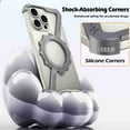 thumbnail image 2 of Dteck Minimalist Case for iPhone 16, Shockproof Frameless with 360 Rotatable Stand, Slim Military-Grade Protective Metal Bumper Z Case, Silver, 2 of 5