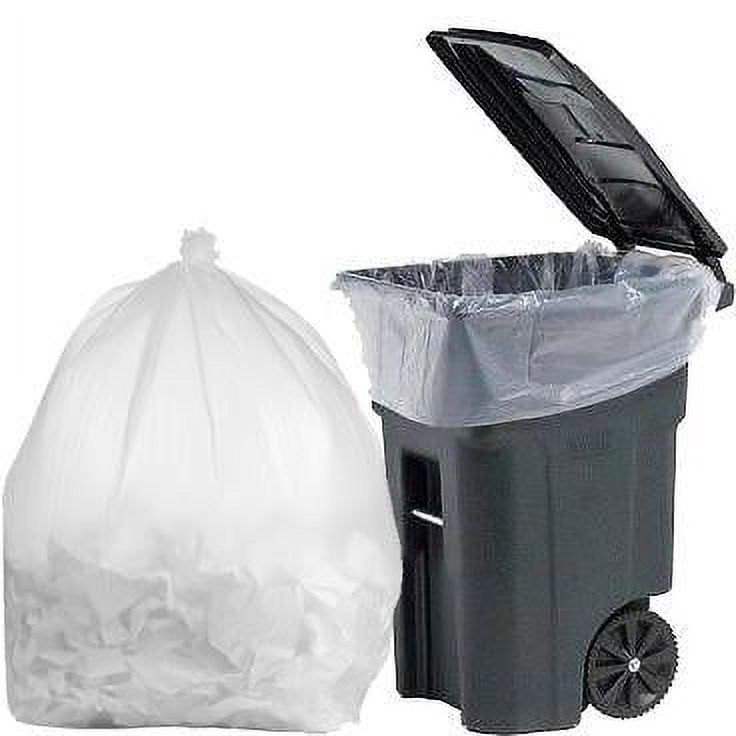 PlasticMill 64 Gallon, Clear, 1.5 Mil, 50x60, 10 Bags/Case, Garbage Bags / Trash Can Liners.