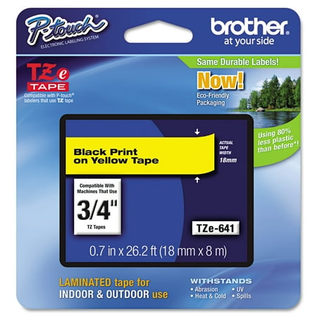 - Brother P-Touch TZe Standard Adhesive Laminated Labeling Tape, 3/4
