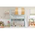 thumbnail image 6 of Newest Full Size Bunk Bed Solid Wood for Bedroom with Canopy, Slide and Bookshelves, Light Green, 6 of 13