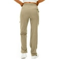 thumbnail image 4 of Cyglowse Womens Hiking Pants Quick Dry UPF 50 Lightweight Travel Golf Cargo Safari Pants Zipper Pockets Khaki L, 4 of 4