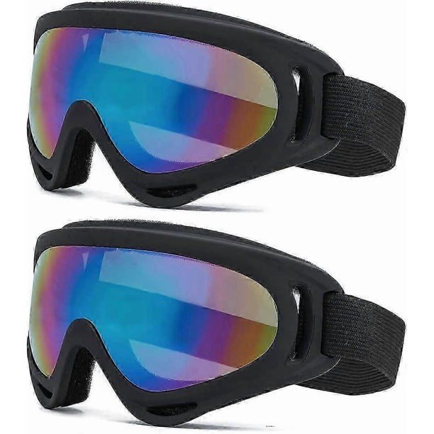 Unisex ski goggles for wind and UV protection, ski goggles for motorcycles and snowmobiles (two)
