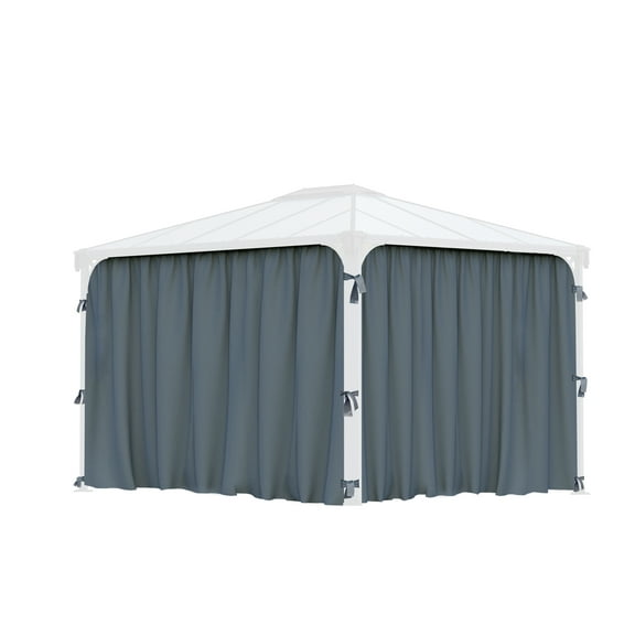 Palram - Canopia Palermo/Milano/Martinique 10' x 10', 10' x 12', 12' x 12' Gazebo Curtain Set - 4 Piece