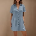 thumbnail image 4 of Patlollav Sleeveless Dresses for Women Casual Crew Neck Lace-Up Pleated Dress, 4 of 6