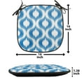 thumbnail image 5 of Ikat Chair Seating Cushion Set of 4, Ikat Damask Linked Motifs Pattern Blurry over Finer Tied Warp and Weft Yarns Design, Seat Pads for Office with Anti-slip Backing, 16"x16", Blue White, by Ambesonne, 5 of 7