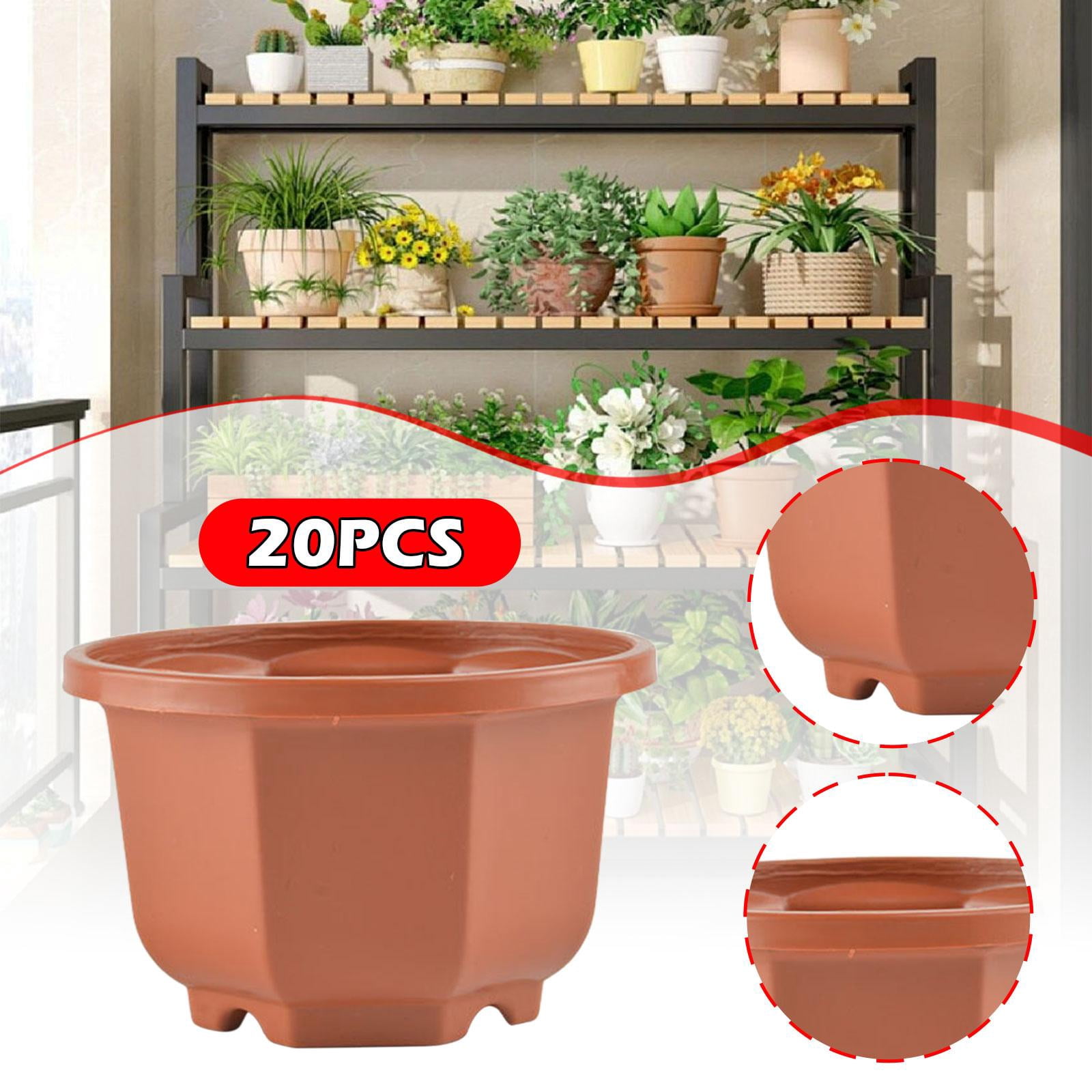 figatia 20 Pieces Flower Pots Planters Containers Modern Decorative Plant Pots with Drainage Holes for Gardening Shelf Indoor Outdoor 13cmx7.5cm