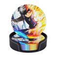 thumbnail image 1 of Posavasos de cuero de 6 piezas, posavasos My Hero Academia para bebidas, posavasos para tazas, regalo de inauguración de la casa, ideal para la decoración del hogar, 1 of 7