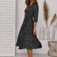 thumbnail image 6 of IDALL Summer Dresses,Casual Dresses Women Casual Dress Summer Autumn Dress V Neck Polka Dot Print Dress Short Sleeve Lace Up Tie Dress Petite Dresses,Wrap Dress,Hawaiian Dresses Black Dress L, 6 of 7