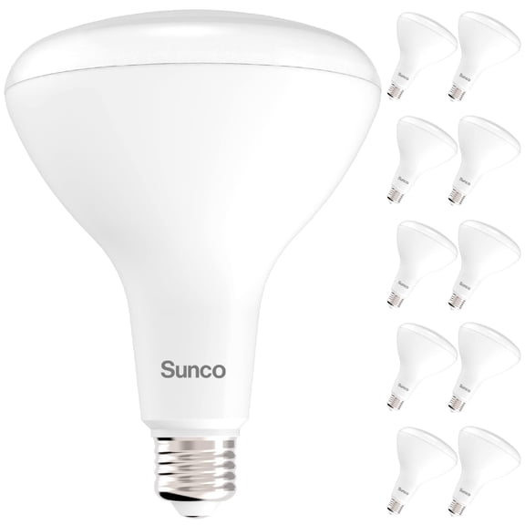 Sunco 10 Pack BR40 LED Flood Light Bulb, E26, 17W=100W, 4000K Cool White
