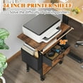 thumbnail image 4 of 2 Drawer File Cabinet with 24'' Extended Tabletop, Mobile Filing Cabinet, Rolling Vertical File Cabinet with Storage Bag, Printer Stand Fits A4/Letter Size, Fabric Drawer, Rustic Brown, 4 of 14