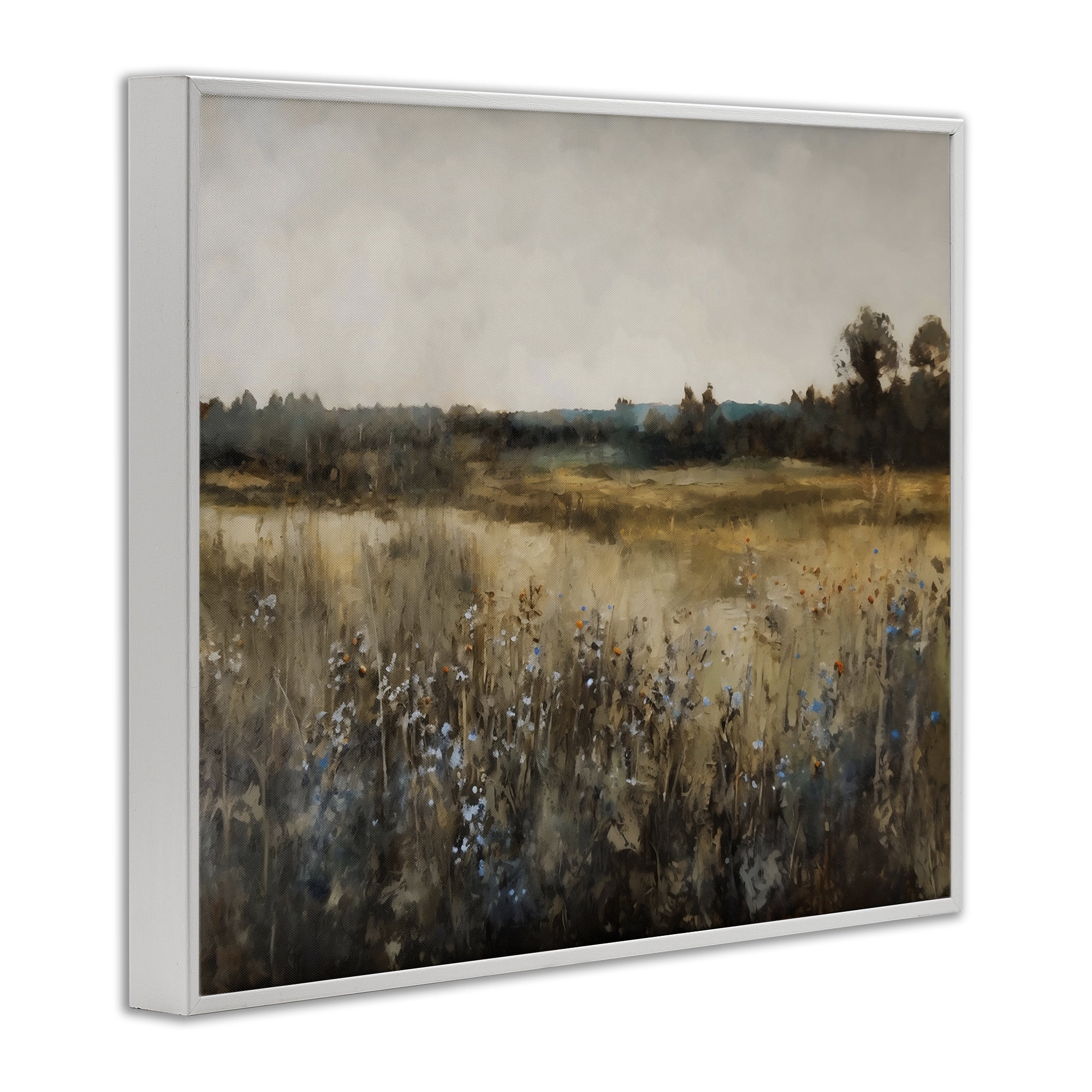 Stupell Industries Wildflowers & Wheat Meadow White Framed Giclee Art, design by Creative Studio