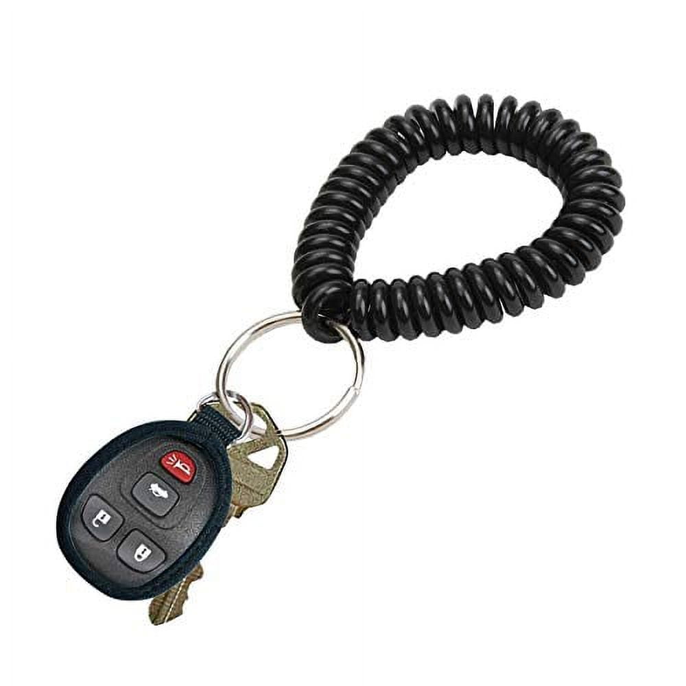 Wrist Coil Key Ring, Black, Single Color, 10 PK 41020