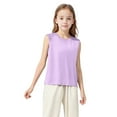 thumbnail image 6 of ZACPNCV Girls Workout Tank Tops Loose Fit Open Back Running Shirts Sleeveless Quick Dry Athletic Gym Yoga Top Purple 8-9 Years, 6 of 9